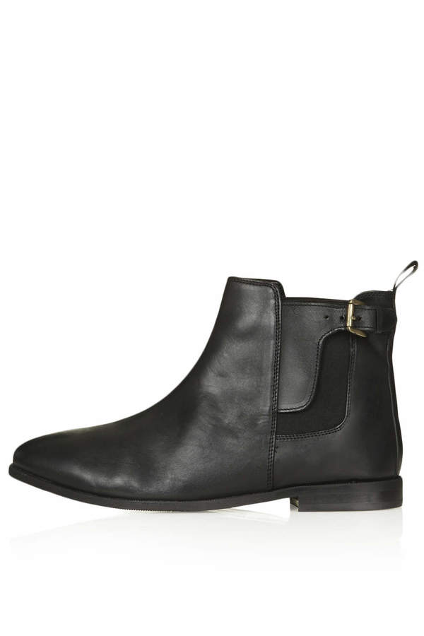 Black Leather Chelsea Boots: Topshop Black Leather Chelsea Boots With ...