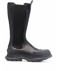 Alexander McQueen Tread Slick Calf High Boots