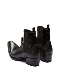 Prada Turn Up Toe Leather Ankle Boots