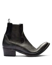 Prada Turn Up Toe Leather Ankle Boots