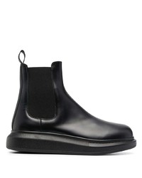 Alexander McQueen Wedge Sole Leather Boots