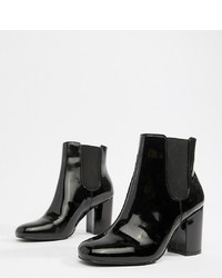 ASOS DESIGN Wide Fit Bravo Patent Chelsea Ankle Boots Patent