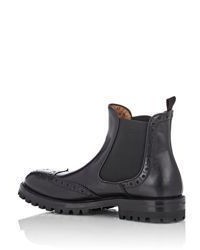 Barneys New York Wingtip Chelsea Boots Black