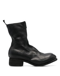 Guidi Zip Front Leather Ankle Boots