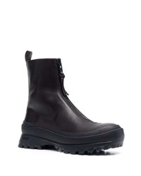 Jil Sander Zip Up Leather Hiking Boots