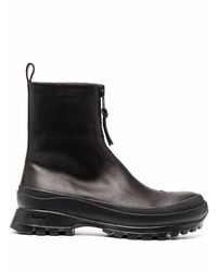 Jil Sander Zip Up Leather Hiking Boots