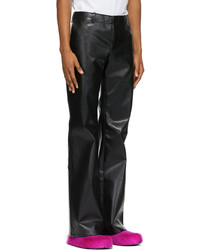 Marni Black Faux Leather 70s Style Trousers