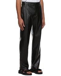 McQ Black Faux Leather Skater Trousers