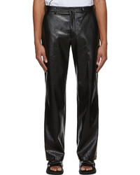 McQ Black Faux Leather Skater Trousers