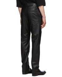 Song For The Mute Black Faux Leather Zip Up Cigarette Trousers