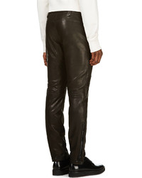 Belstaff Black Leather Westmore Moto Trousers