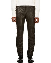 Belstaff Black Leather Westmore Moto Trousers