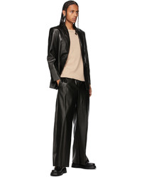 Deveaux New York Black Vegan Leather Erick Trousers