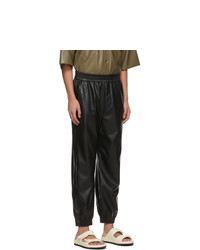 Nanushka Black Vegan Leather Goro Trousers