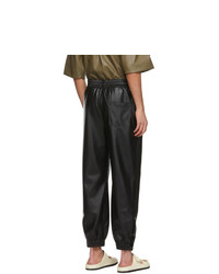 Nanushka Black Vegan Leather Goro Trousers