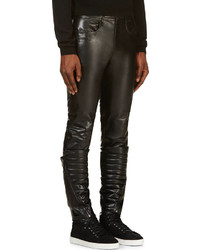 Dgnak By Kangd Black Buffalo Leather Detachable Warmer Trousers