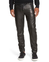 Vince Leather Moto Jogger Pants
