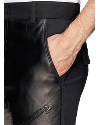 Nobrand Leather Panel Tailored Pants