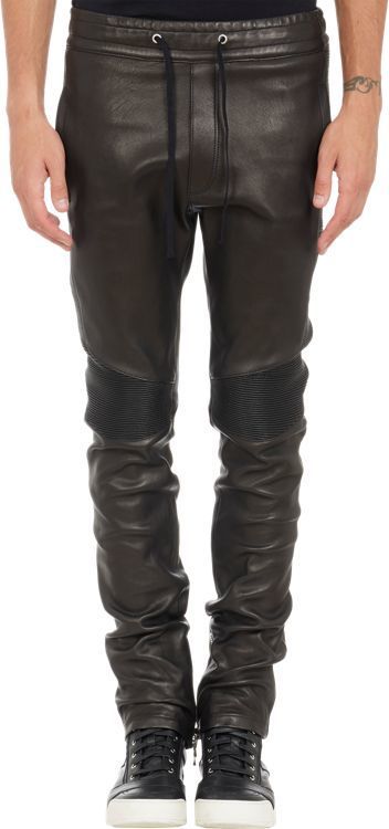 balmain leather pants