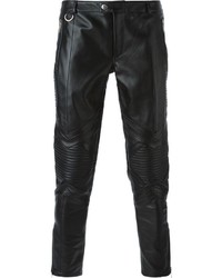Les Hommes Leather Biker Trousers