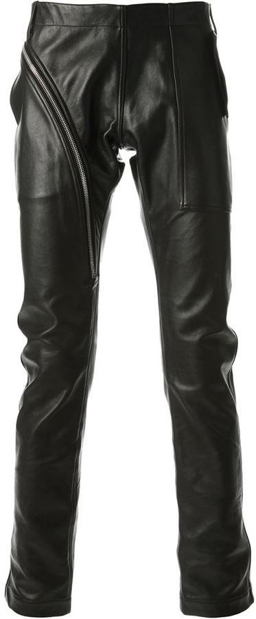 Rick Owens Slim Fit Leather Trousers, $3,718 | farfetch.com | Lookastic