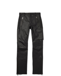 Acne Studios Slim Fit Leather Biker Trousers