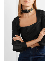 Ellery Bre Leather And Gold Tone Choker