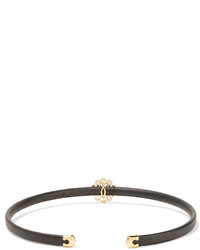 Kenneth Jay Lane Gold And Silver Tone Leather Choker