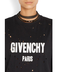 Givenchy Gold Tone And Leather Choker Black