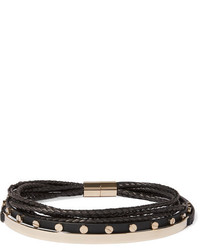 Givenchy Gold Tone And Leather Choker Black