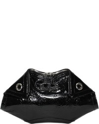 Alexander McQueen Embossed Ivy Patent Leather De Manta Clutch