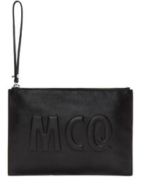 MCQ Alexander Ueen Black Leather Logo Pouch