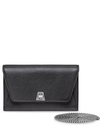Akris Anouk Mini Leather Chain Envelope Clutch Bag Black