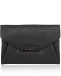 Givenchy Antigona Envelope Clutch In Black Leather
