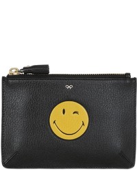 Anya Hindmarch Wink Smiley Embossed Leather Pouch