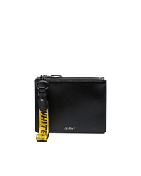 Off-White Black Double Flat Leather Pouch