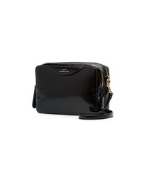 Anya Hindmarch Black Double Stack Patent Leather Clutch Bag