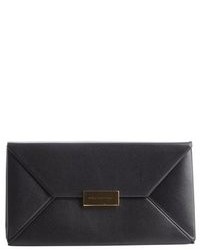 Stella McCartney Black Faux Leather Envelope Clutch