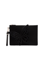Sophia Webster Black Flossy Butterfly Clutch Bag