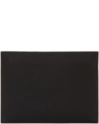 Kenzo Black Gommato Leather Flat Pouch
