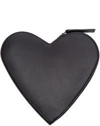 Christopher Kane Black Leather Heart Shaped Clutch