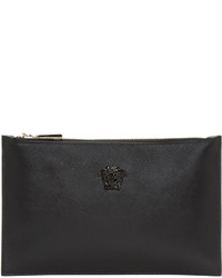 Versace Black Leather Small Medusa Pouch