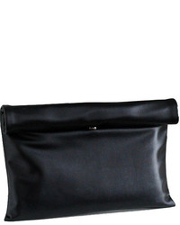ChicNova Black Rectangular Pu Leather Clutches With Rolled Design