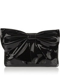 Valentino Bow Embellished Patent Leather Shoulder Bag