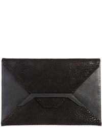 Bracher Emden Black Leather Envelope Clutch