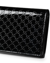Gucci Broadway Microssima Patent Leather Evening Clutch Black