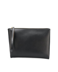 Marni Brown And Black Leather Clutch With Handle