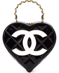 Chanel Vintage Logo Heart Clutch
