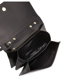 Jason Wu Charlotte Origami Leather Evening Clutch Bag Black