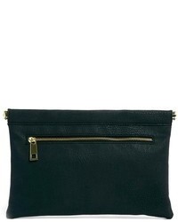 Asos Clutch Bag With Hinge Frame Front Zip Black